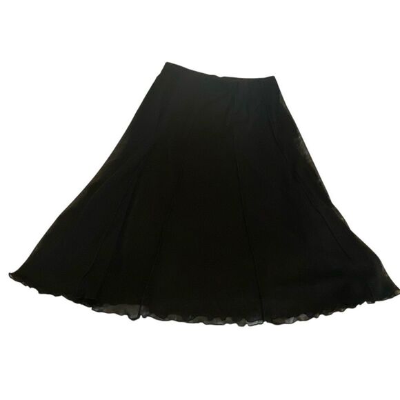 Laureate Lined Black Skirt Size Small Ruffled Hem Elastic Waist NWOT - Picture 1 of 6